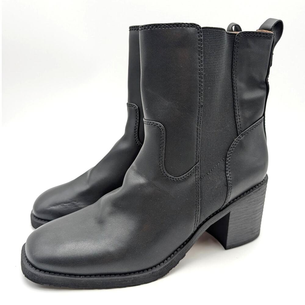 Zodiac Claret Block Heel Bootie Round Toe Women's Black Size US11M EU42